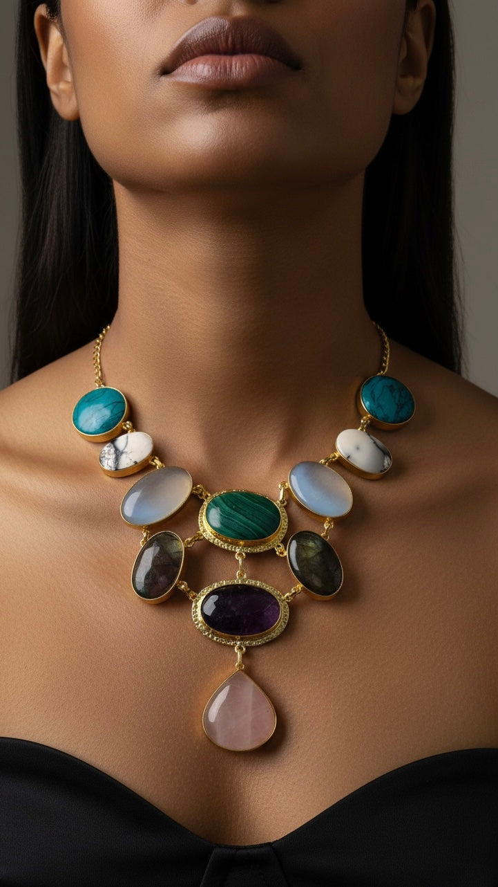 Navratna necklace - Multicolored