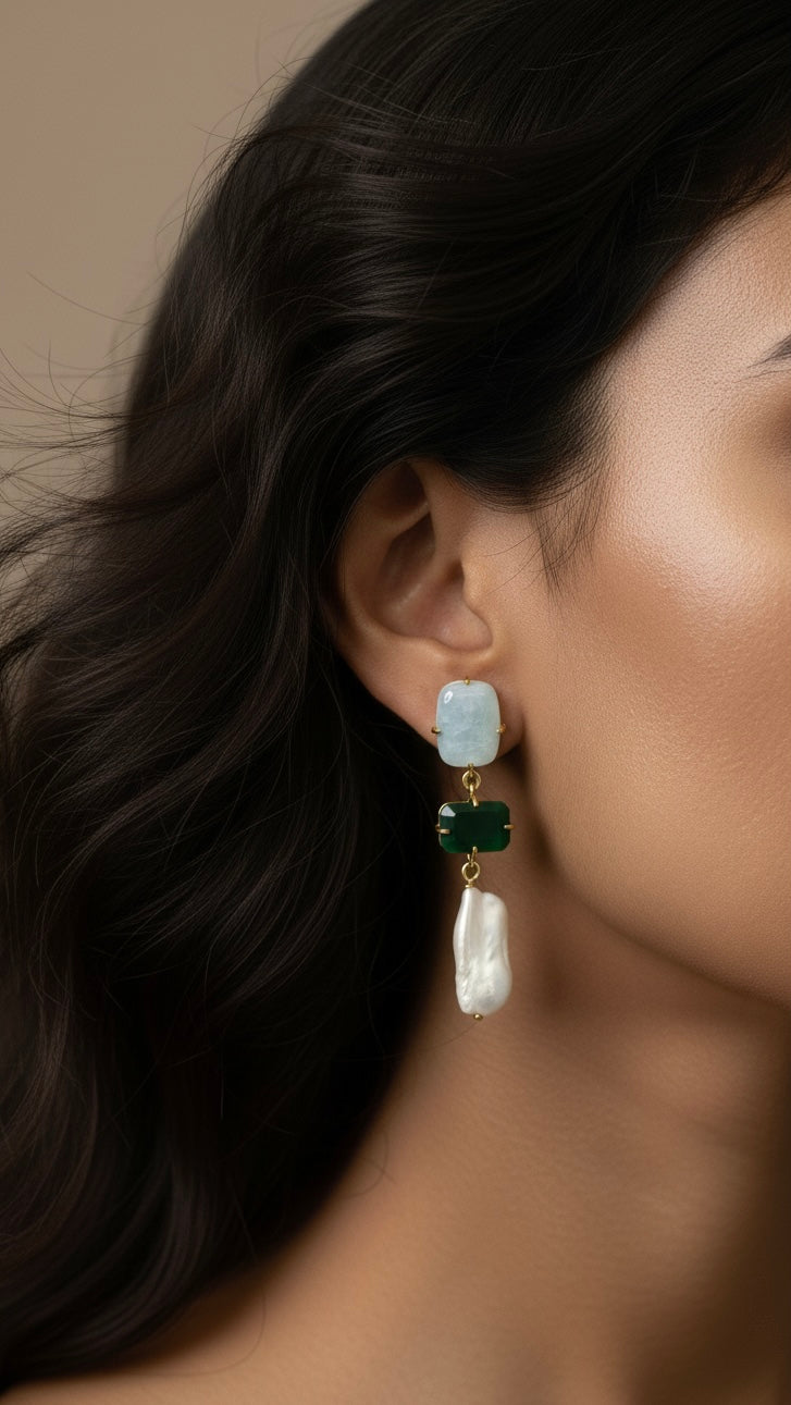 Ocean leaf earrings - Multicolored